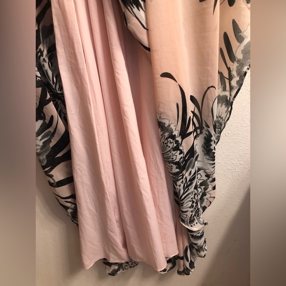 ✨ELIZA J FLORAL CHIFFON SLEEVELESS MAXI PROM DRESS SIZE 8 COLOR: BLUSH🌸 - Picture 9 of 11